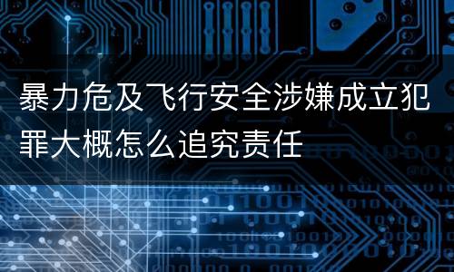 暴力危及飞行安全涉嫌成立犯罪大概怎么追究责任
