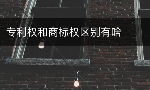 专利权和商标权区别有啥