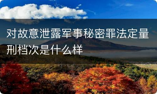对故意泄露军事秘密罪法定量刑档次是什么样