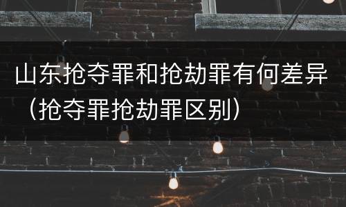 山东抢夺罪和抢劫罪有何差异（抢夺罪抢劫罪区别）