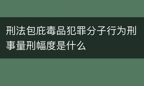 刑法包庇毒品犯罪分子行为刑事量刑幅度是什么