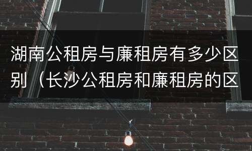 湖南公租房与廉租房有多少区别（长沙公租房和廉租房的区别）