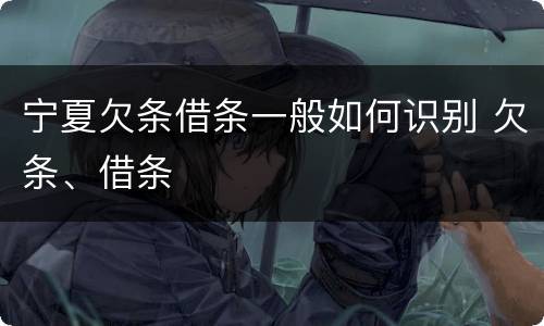宁夏欠条借条一般如何识别 欠条、借条