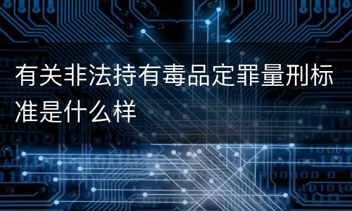 有关非法持有毒品定罪量刑标准是什么样