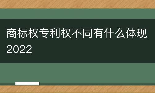 商标权专利权不同有什么体现2022