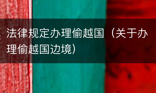 法律规定办理偷越国（关于办理偷越国边境）