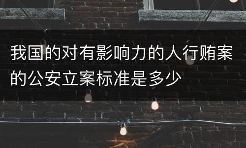 我国的对有影响力的人行贿案的公安立案标准是多少