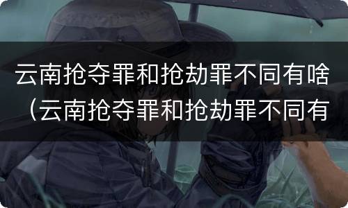 云南抢夺罪和抢劫罪不同有啥（云南抢夺罪和抢劫罪不同有啥区别）