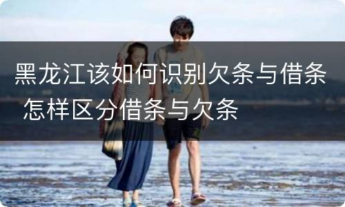 黑龙江该如何识别欠条与借条 怎样区分借条与欠条