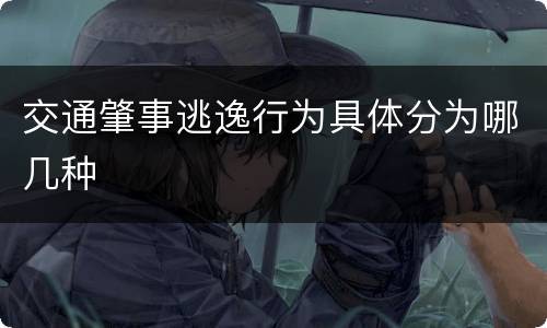 交通肇事逃逸行为具体分为哪几种