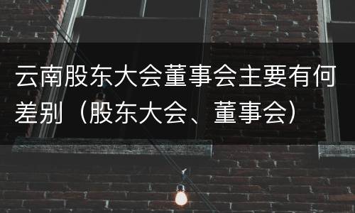 云南股东大会董事会主要有何差别（股东大会、董事会）