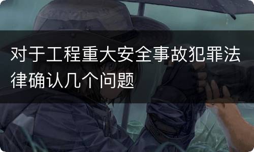 对于工程重大安全事故犯罪法律确认几个问题