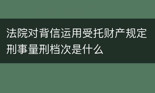 法院对背信运用受托财产规定刑事量刑档次是什么