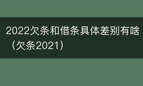 2022欠条和借条具体差别有啥（欠条2021）