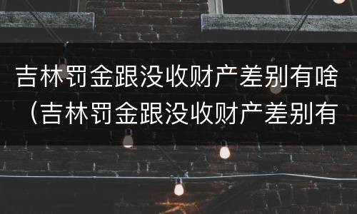 吉林罚金跟没收财产差别有啥（吉林罚金跟没收财产差别有啥不一样）