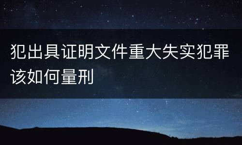 犯出具证明文件重大失实犯罪该如何量刑