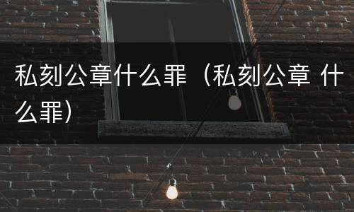 私刻公章什么罪（私刻公章 什么罪）