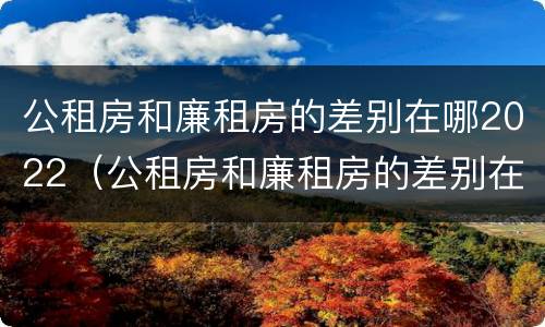公租房和廉租房的差别在哪2022（公租房和廉租房的差别在哪2022年）
