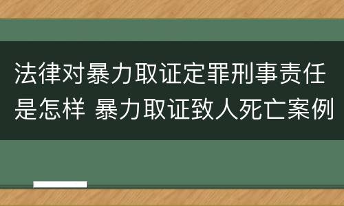 法律对暴力取证定罪刑事责任是怎样 暴力取证致人死亡案例