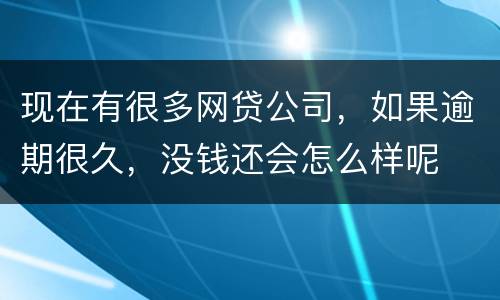 现在有很多网贷公司，如果逾期很久，没钱还会怎么样呢