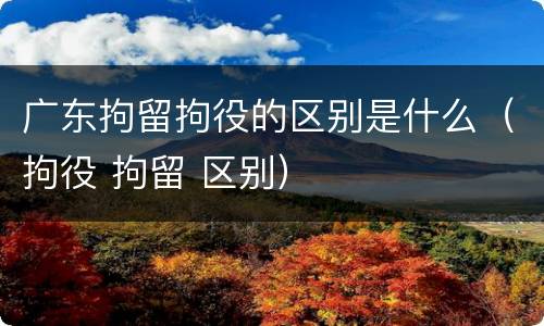 广东拘留拘役的区别是什么（拘役 拘留 区别）