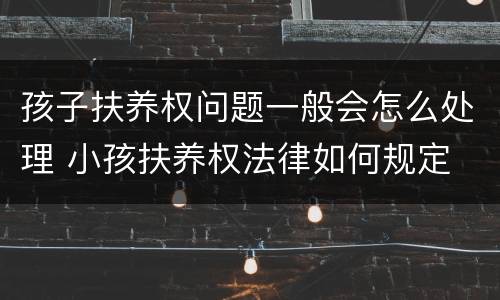 孩子扶养权问题一般会怎么处理 小孩扶养权法律如何规定