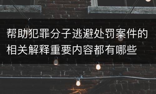 帮助犯罪分子逃避处罚案件的相关解释重要内容都有哪些