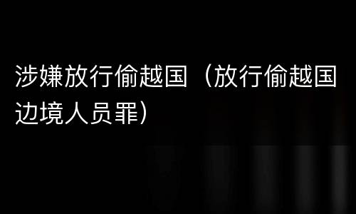 涉嫌放行偷越国（放行偷越国边境人员罪）