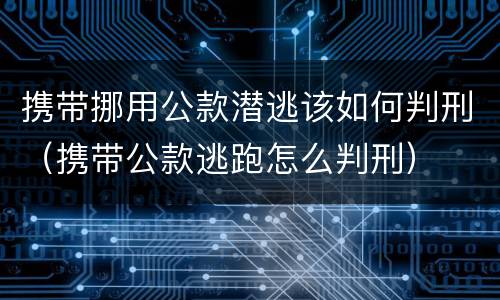 携带挪用公款潜逃该如何判刑（携带公款逃跑怎么判刑）