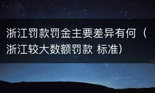 浙江罚款罚金主要差异有何（浙江较大数额罚款 标准）