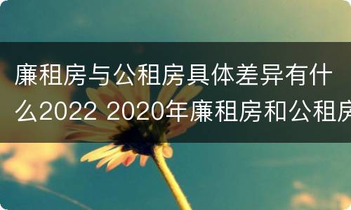 廉租房与公租房具体差异有什么2022 2020年廉租房和公租房的区别