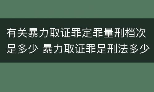 有关暴力取证罪定罪量刑档次是多少 暴力取证罪是刑法多少条