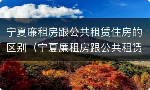 宁夏廉租房跟公共租赁住房的区别（宁夏廉租房跟公共租赁住房的区别是什么）