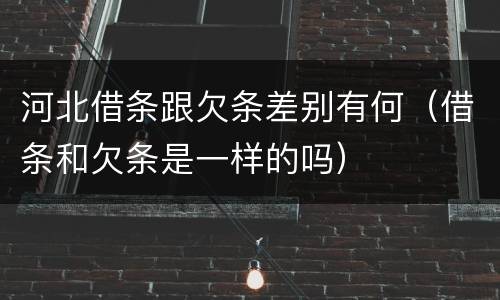 河北借条跟欠条差别有何（借条和欠条是一样的吗）
