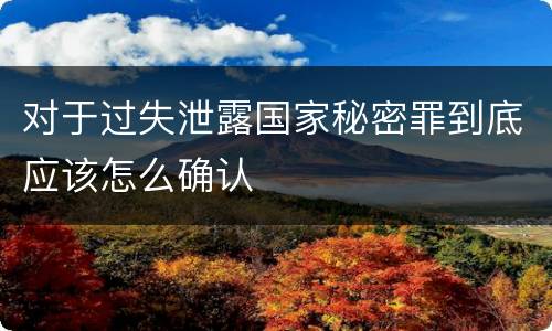 对于过失泄露国家秘密罪到底应该怎么确认