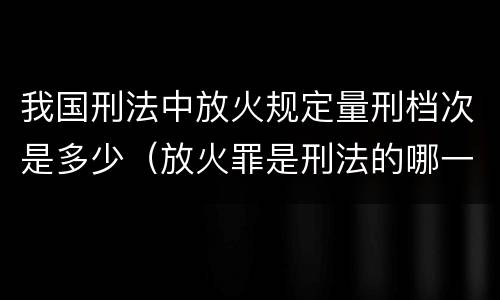 我国刑法中放火规定量刑档次是多少（放火罪是刑法的哪一条）