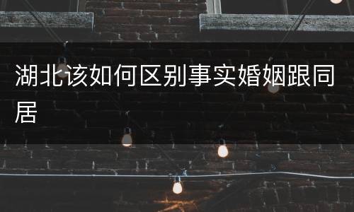 湖北该如何区别事实婚姻跟同居