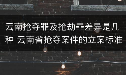 云南抢夺罪及抢劫罪差异是几种 云南省抢夺案件的立案标准