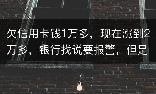 欠信用卡钱1万多，现在涨到2万多，银行找说要报警，但是现在没能力偿还怎么办