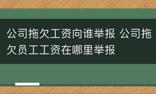 公司拖欠工资向谁举报 公司拖欠员工工资在哪里举报