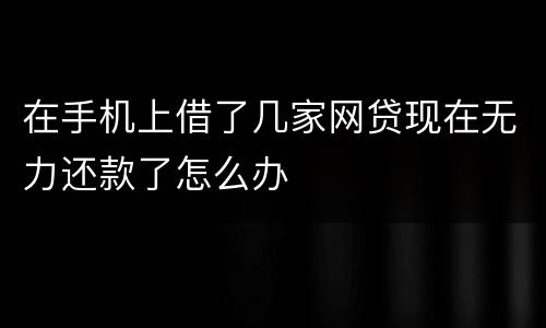 在手机上借了几家网贷现在无力还款了怎么办