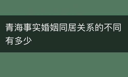 青海事实婚姻同居关系的不同有多少