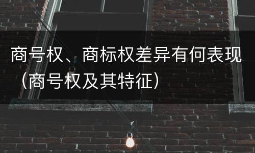 商号权、商标权差异有何表现（商号权及其特征）