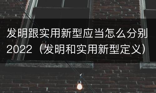 发明跟实用新型应当怎么分别2022（发明和实用新型定义）