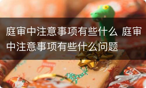 庭审中注意事项有些什么 庭审中注意事项有些什么问题