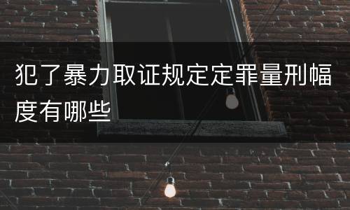 犯了暴力取证规定定罪量刑幅度有哪些