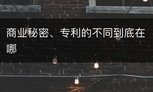 商业秘密、专利的不同到底在哪