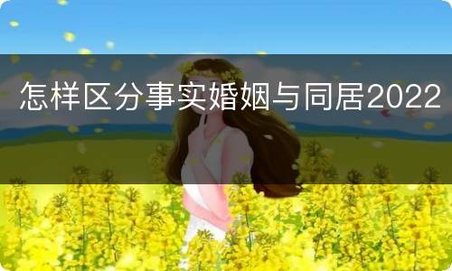 怎样区分事实婚姻与同居2022
