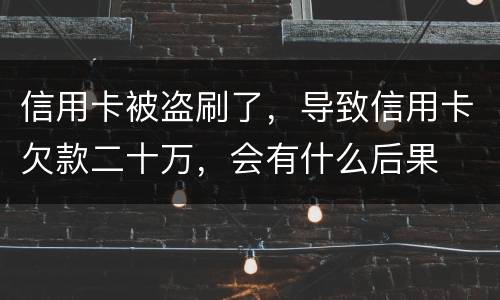 信用卡被盗刷了，导致信用卡欠款二十万，会有什么后果
