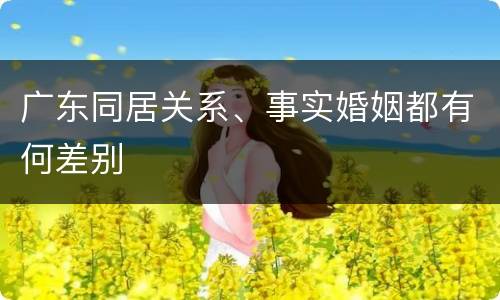 广东同居关系、事实婚姻都有何差别